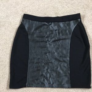 Black two tone with pleather mini skirt